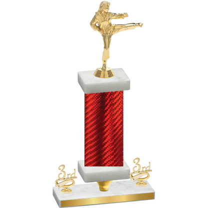 Premium Single Red Carbon Fiber Third Place Karate Trophy