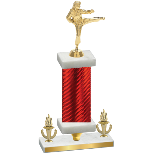 Premium Single Red Carbon Fiber Victory Karate Trophy