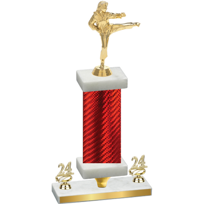 Premium Single Red Carbon Fiber Year Karate Trophy