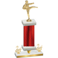 Premium Single Red Carbon Fiber Second Place Karate Trophy