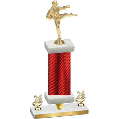 Premium Single Red Carbon Fiber Year Karate Trophy