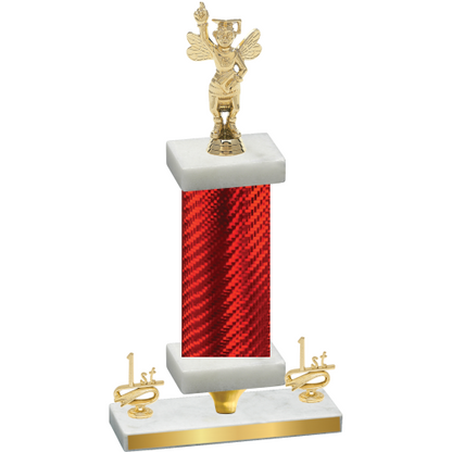 Premium Single Red Carbon Fiber First Place Academics Trophy