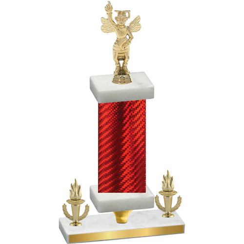 Premium Single Red Carbon Fiber Victory Academics Trophy