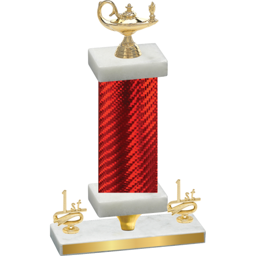 Premium Single Red Carbon Fiber First Place Academics Trophy