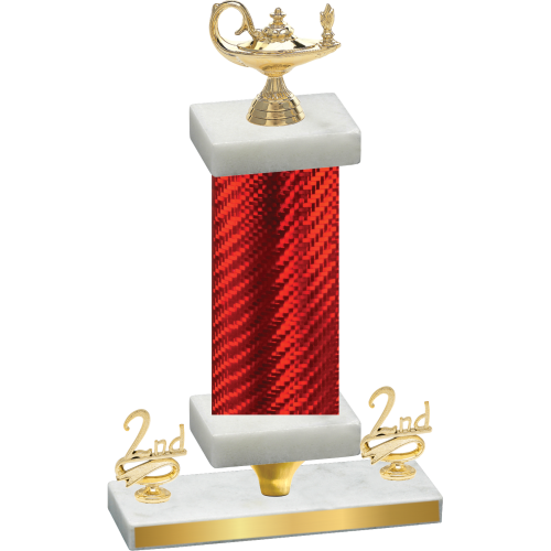 Premium Single Red Carbon Fiber Second Place Academics Trophy