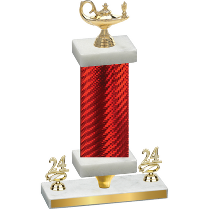 Premium Single Red Carbon Fiber Year Academics Trophy