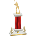Premium Single Red Carbon Fiber Victory Softball Trophy