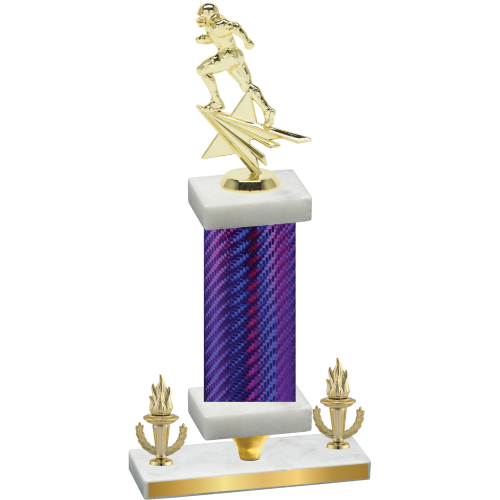 Premium Single Purple Carbon Fiber Victory Football Trophy