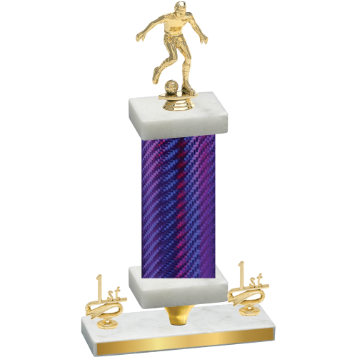 Premium Single Purple Carbon Fiber First Place Soccer Trophy