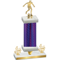 Premium Single Purple Carbon Fiber Fourth Place Soccer Trophy