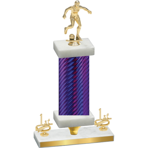 Premium Single Purple Carbon Fiber First Place Soccer Trophy