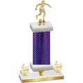 Premium Single Purple Carbon Fiber Fourth Place Soccer Trophy