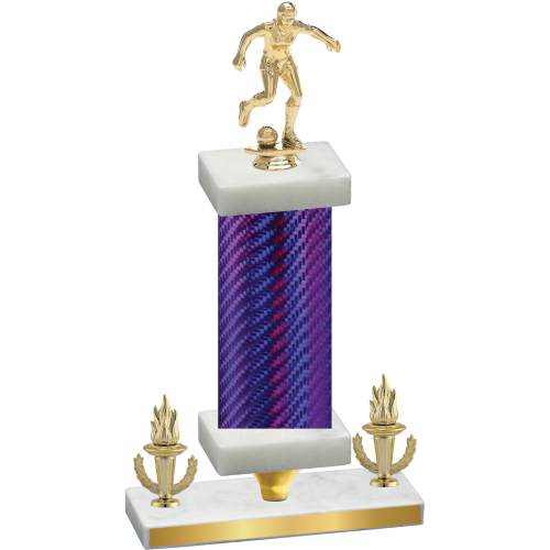 Premium Single Purple Carbon Fiber Victory Soccer Trophy