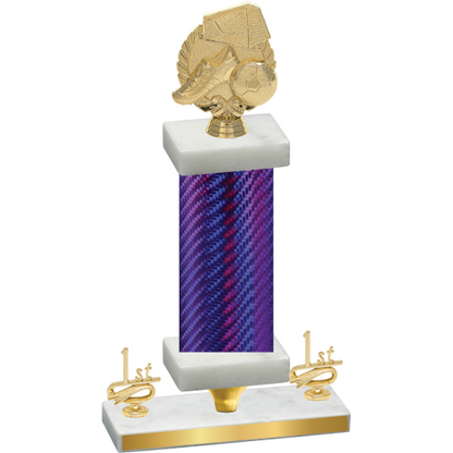 Premium Single Purple Carbon Fiber First Place Soccer Trophy