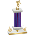 Premium Single Purple Carbon Fiber First Place Rugby Trophy