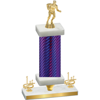 Premium Single Purple Carbon Fiber First Place Rugby Trophy