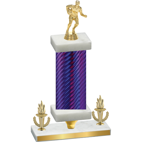 Premium Single Purple Carbon Fiber Victory Rugby Trophy