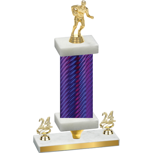 Premium Single Purple Carbon Fiber Year Rugby Trophy