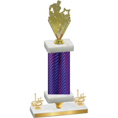 Premium Single Purple Carbon Fiber First Place Rugby Trophy