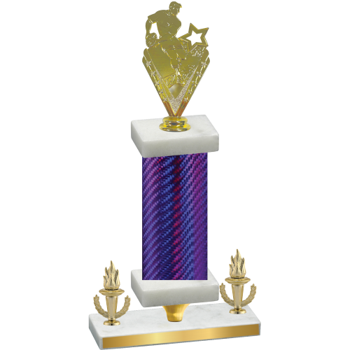 Premium Single Purple Carbon Fiber Victory Rugby Trophy