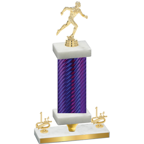 Premium Single Purple Carbon Fiber First Place Running Trophy