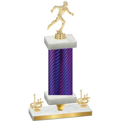 Premium Single Purple Carbon Fiber First Place Running Trophy