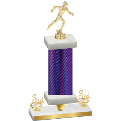 Premium Single Purple Carbon Fiber Third Place Running Trophy
