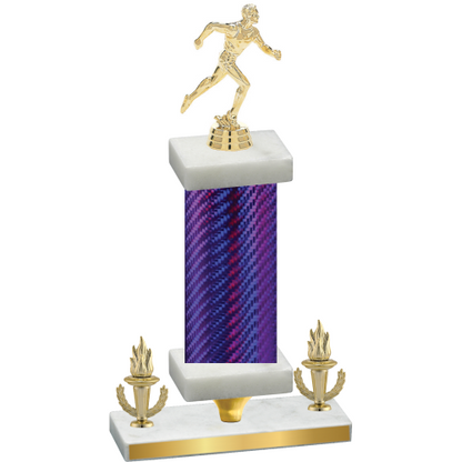 Premium Single Purple Carbon Fiber Victory Running Trophy