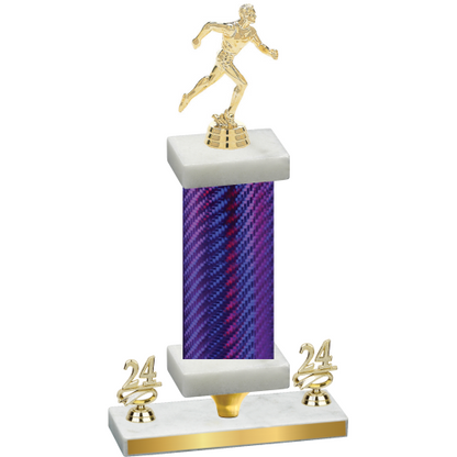 Premium Single Purple Carbon Fiber Year Running Trophy