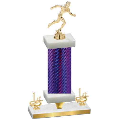 Premium Single Purple Carbon Fiber First Place Running Trophy