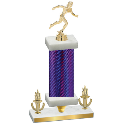 Premium Single Purple Carbon Fiber Victory Running Trophy