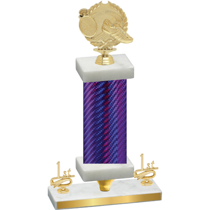 Premium Single Purple Carbon Fiber First Place Running Trophy