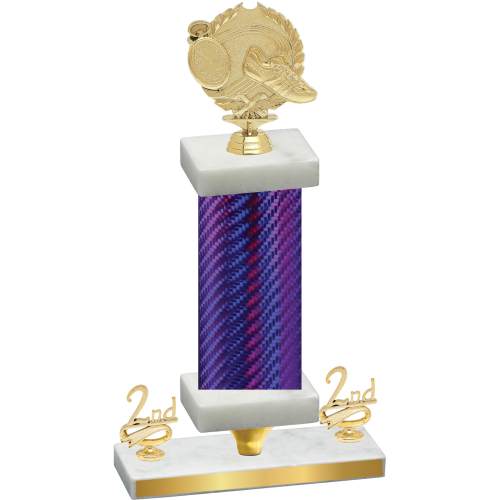 Premium Single Purple Carbon Fiber Second Place Running Trophy