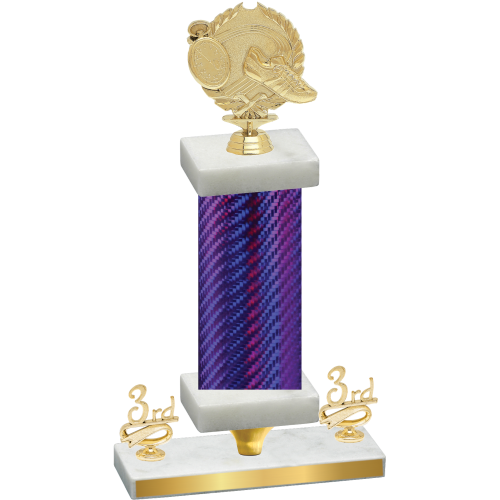 Premium Single Purple Carbon Fiber Third Place Running Trophy