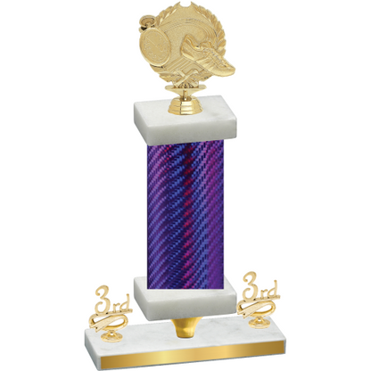 Premium Single Purple Carbon Fiber Third Place Running Trophy