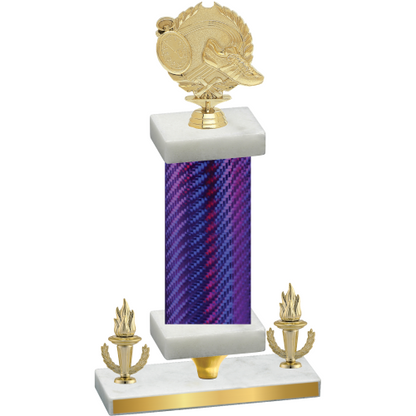 Premium Single Purple Carbon Fiber Victory Running Trophy