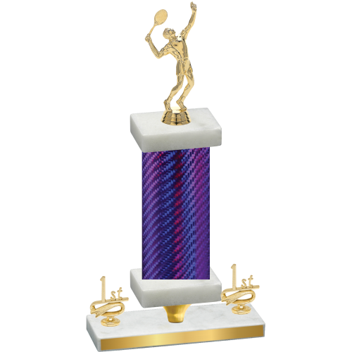 Premium Single Purple Carbon Fiber First Place Tennis Trophy