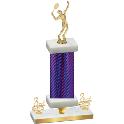 Premium Single Purple Carbon Fiber Third Place Tennis Trophy