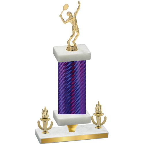 Premium Single Purple Carbon Fiber Victory Tennis Trophy