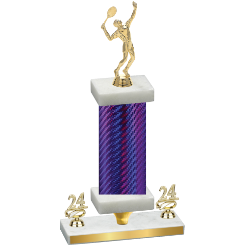 Premium Single Purple Carbon Fiber Year Tennis Trophy