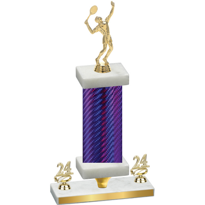 Premium Single Purple Carbon Fiber Year Tennis Trophy