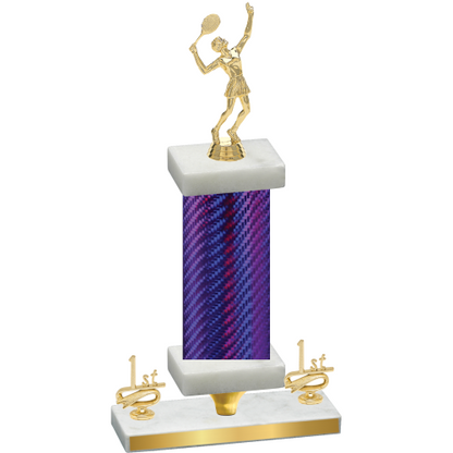 Premium Single Purple Carbon Fiber First Place Tennis Trophy