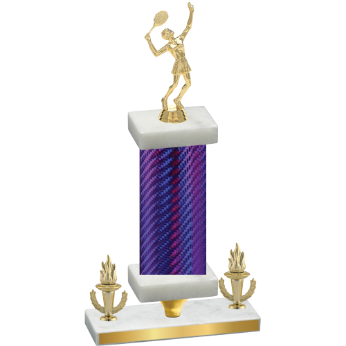 Premium Single Purple Carbon Fiber Victory Tennis Trophy