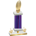 Premium Single Purple Carbon Fiber First Place Football Trophy