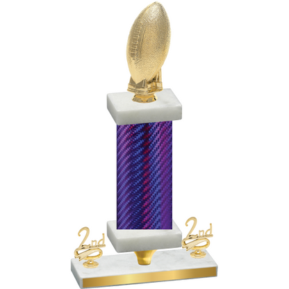 Premium Single Purple Carbon Fiber Second Place Football Trophy