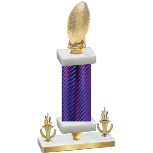 Premium Single Purple Carbon Fiber Victory Football Trophy