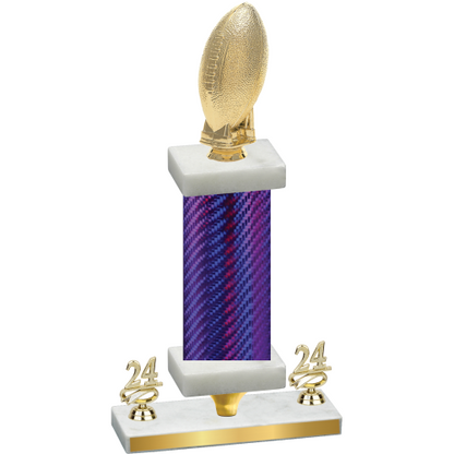 Premium Single Purple Carbon Fiber Year Football Trophy