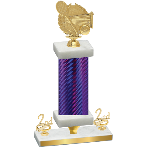 Premium Single Purple Carbon Fiber Second Place Tennis Trophy