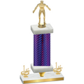 Premium Single Purple Carbon Fiber First Place Wrestling Trophy