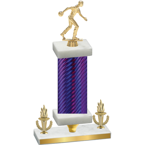 Premium Single Purple Carbon Fiber Victory Bowling Trophy